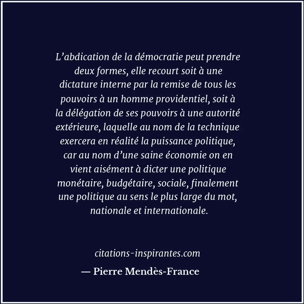 Citation de Pierre Mendès-France