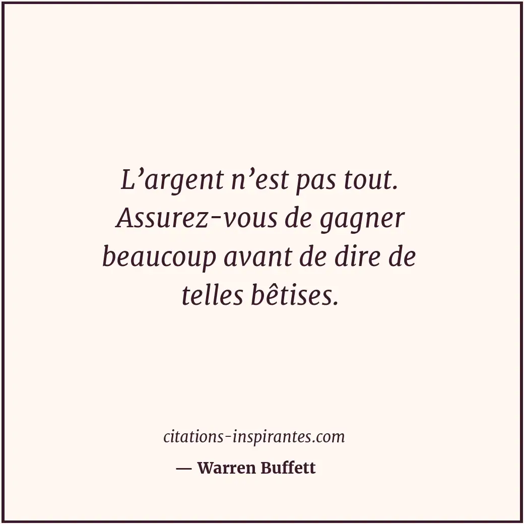 Citation de Warren Buffett