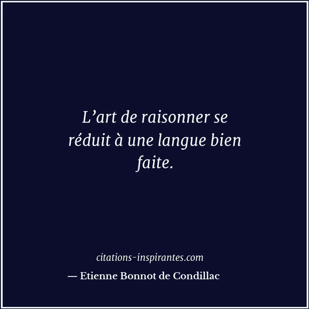 Citation de Etienne Bonnot de Condillac