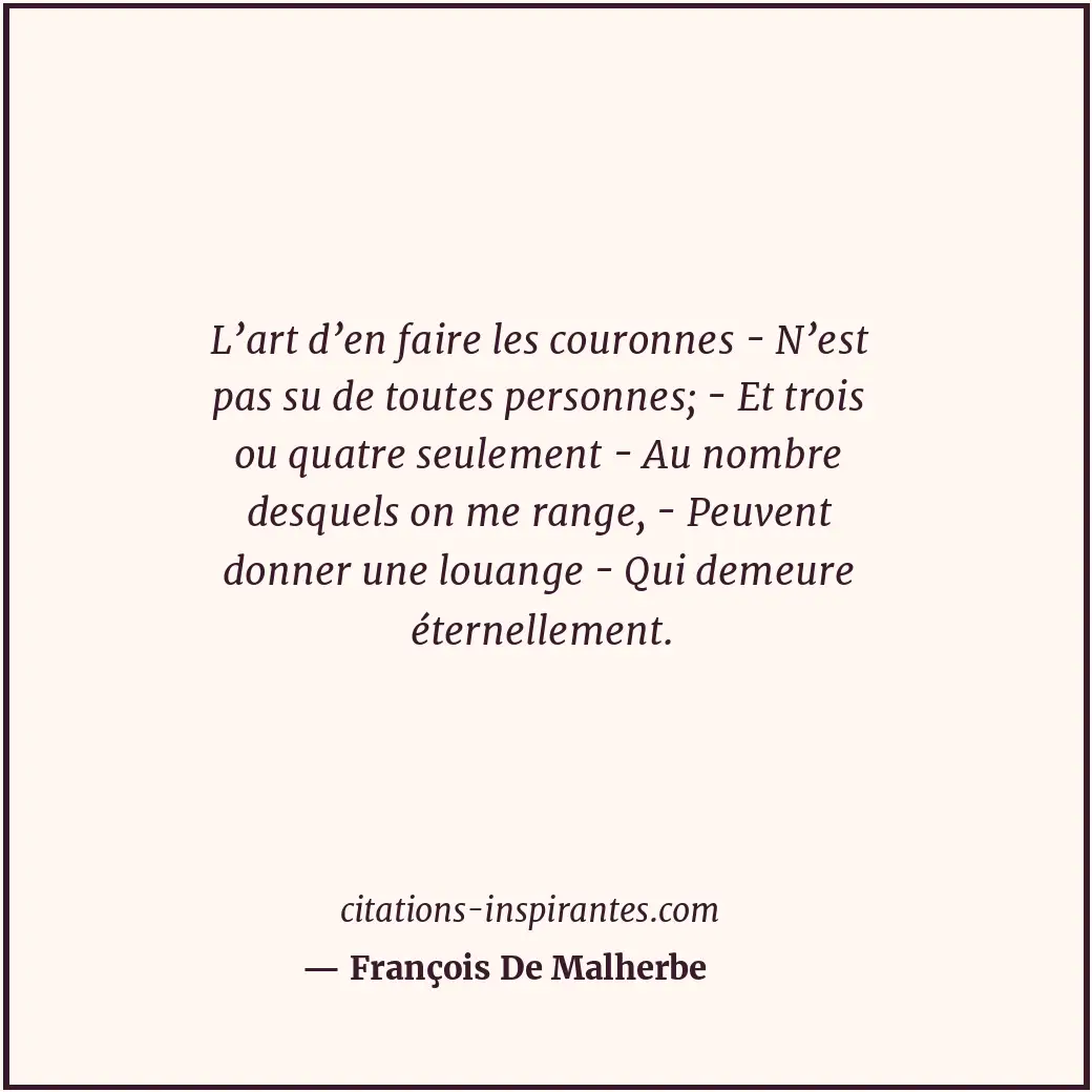 Citation de François De Malherbe