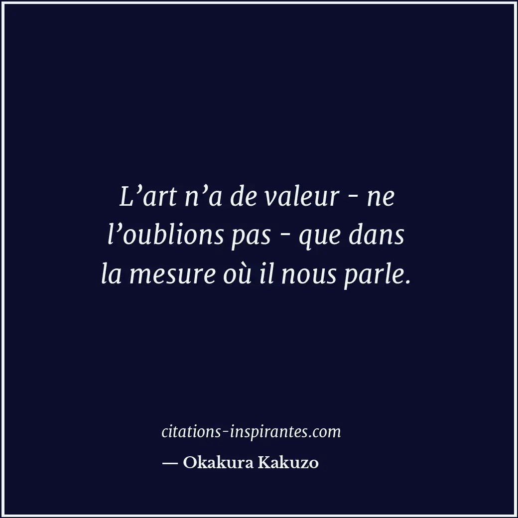 Citation de Okakura Kakuzo
