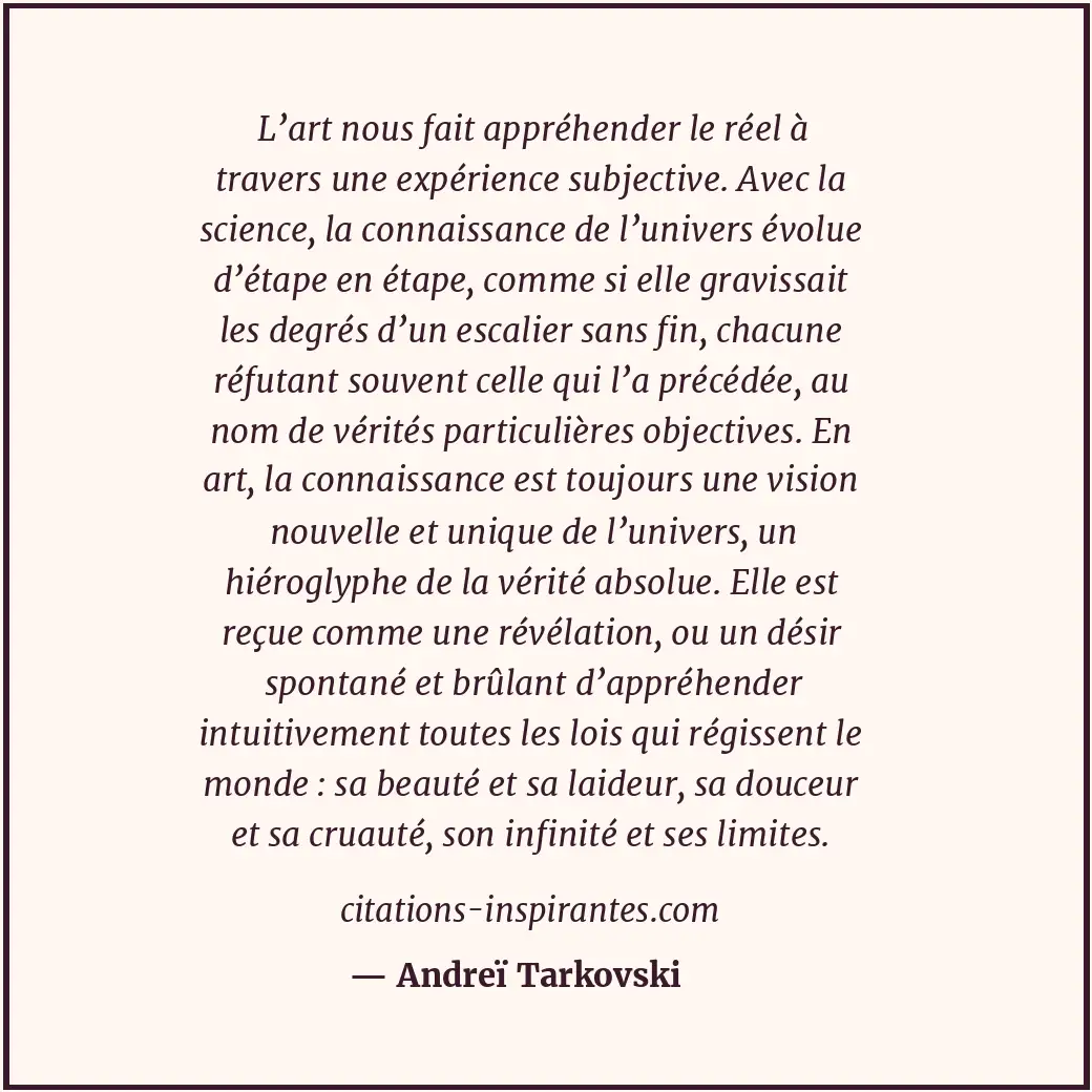 Citation de Andreï Tarkovski