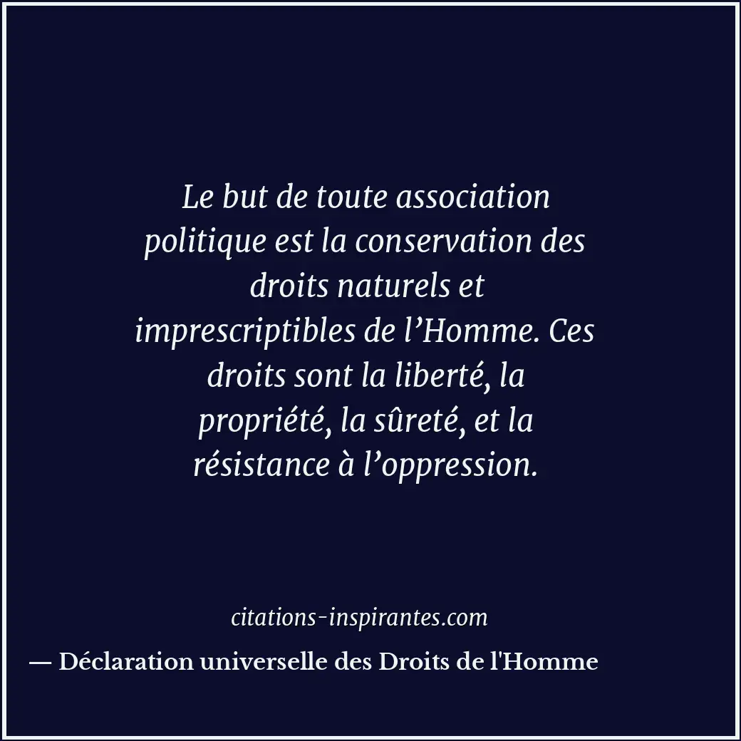 Citation de Déclaration universelle des Droits de l'Homme