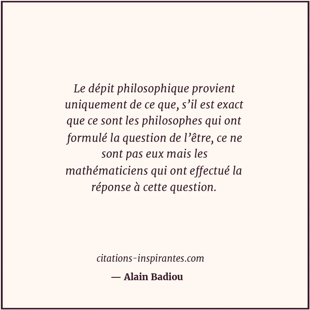 Citation de Alain Badiou