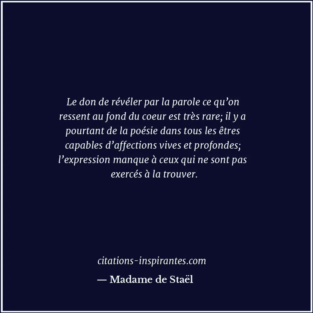 Citation de Madame de Staël