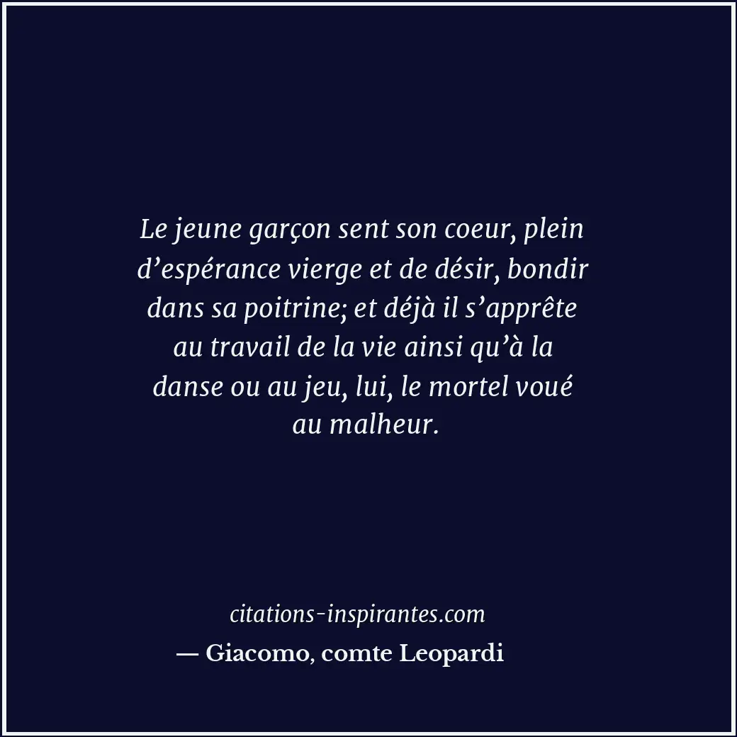 Citation de Giacomo, comte Leopardi