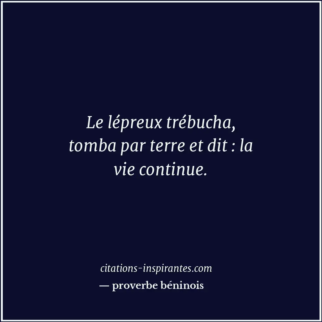 Citation de proverbe béninois