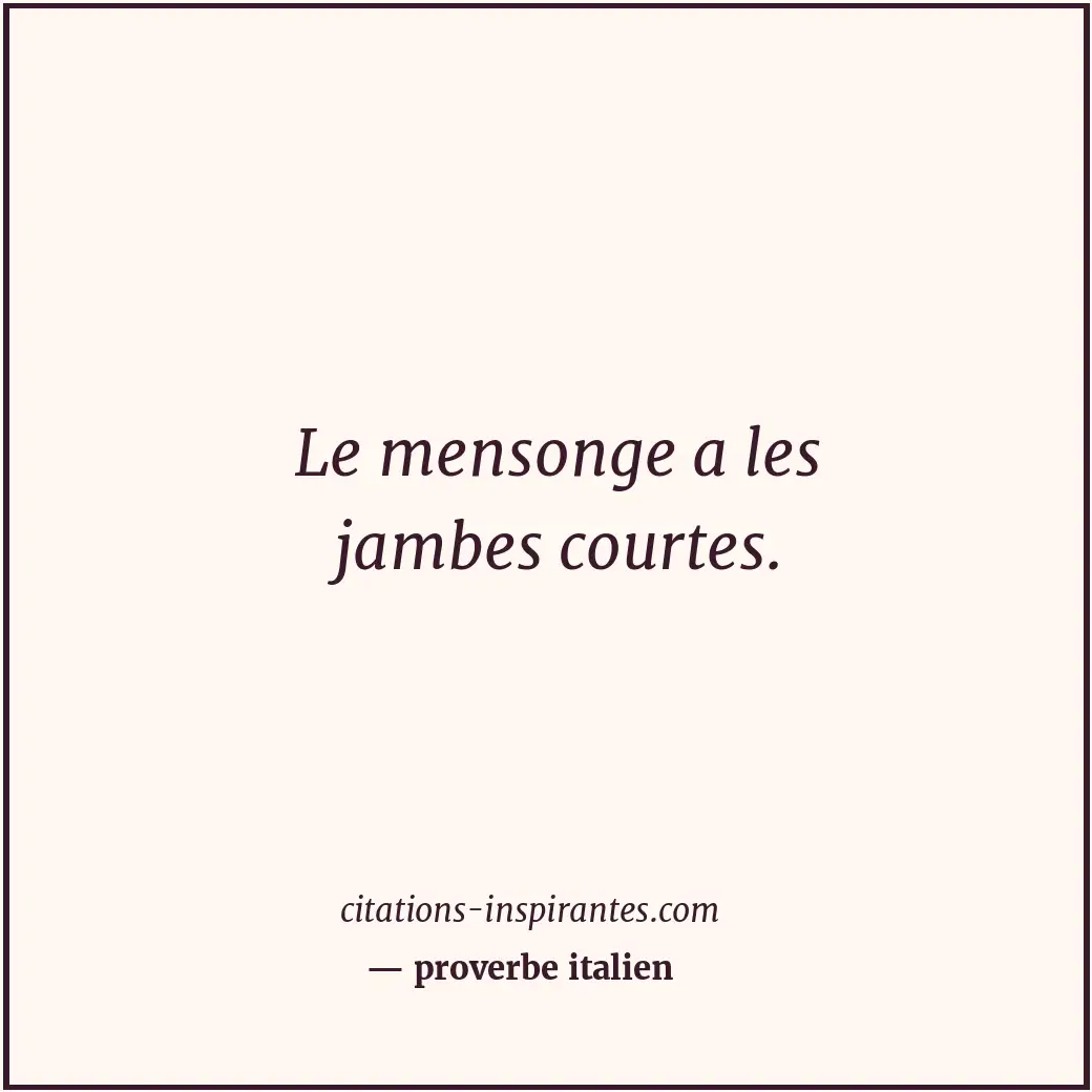 Citation de proverbe italien