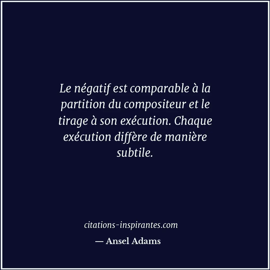 Citation de Ansel Adams
