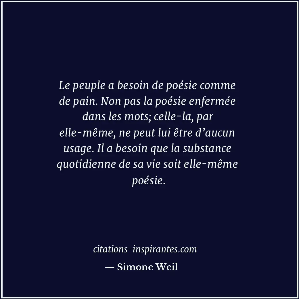 Citation de Simone Weil