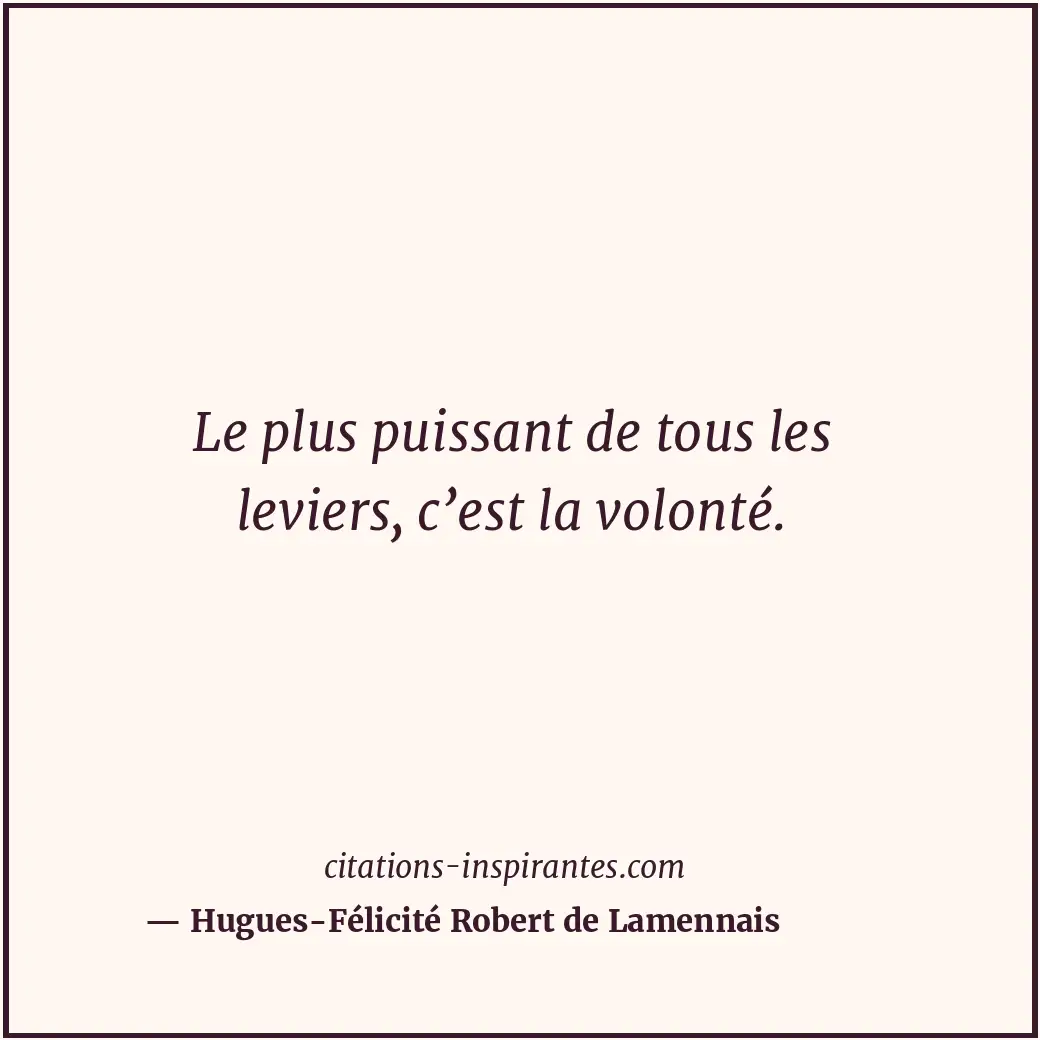 Citation de Hugues-Félicité Robert de Lamennais