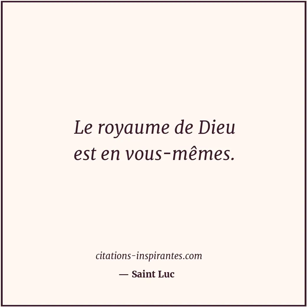 Citation de Saint Luc