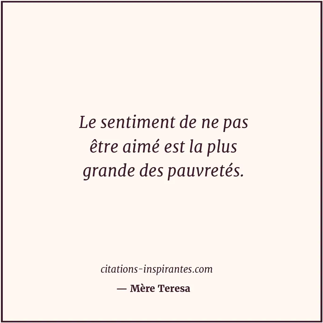 Citation de Mère Teresa