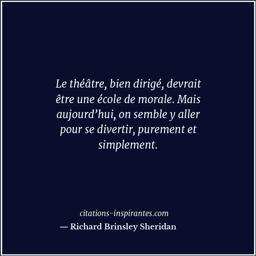 Citation de Richard Brinsley Sheridan