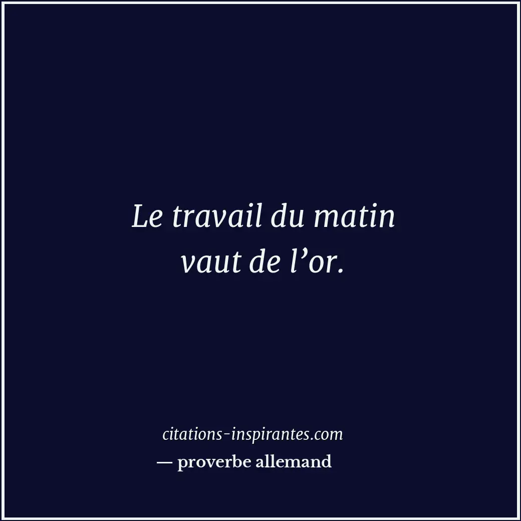 Citation de proverbe allemand