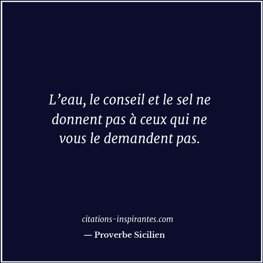 Citation de Proverbe Sicilien