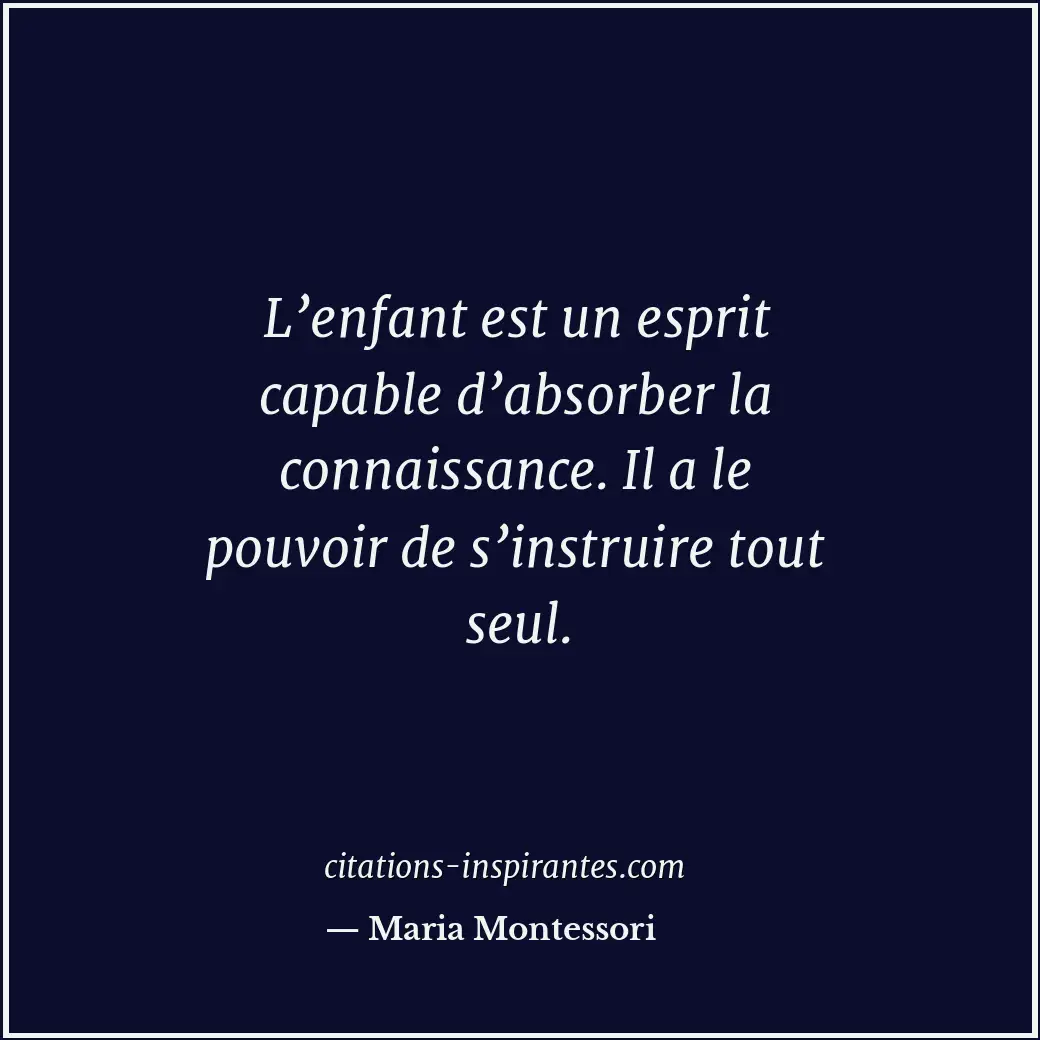 Citation de Maria Montessori