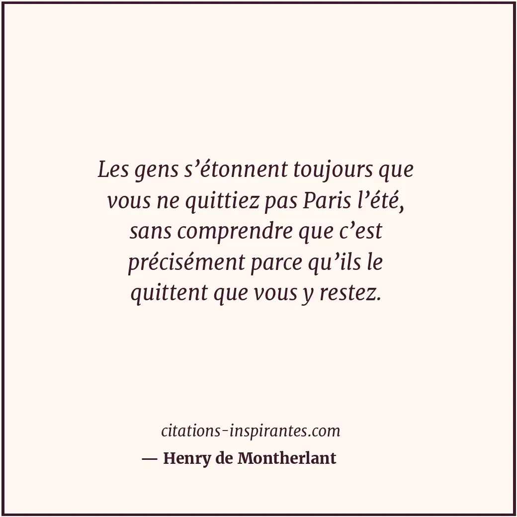 Citation de Henry de Montherlant
