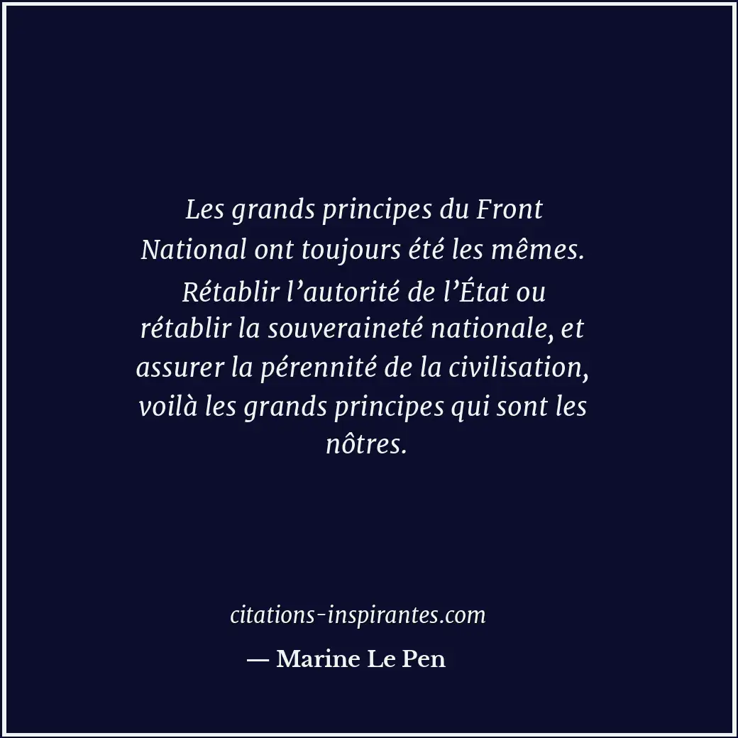 Citation de Marine Le Pen