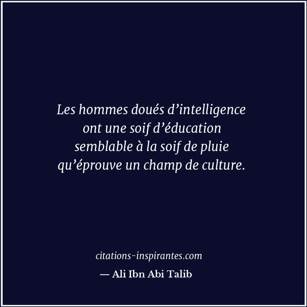 Citation de Ali Ibn Abi Talib