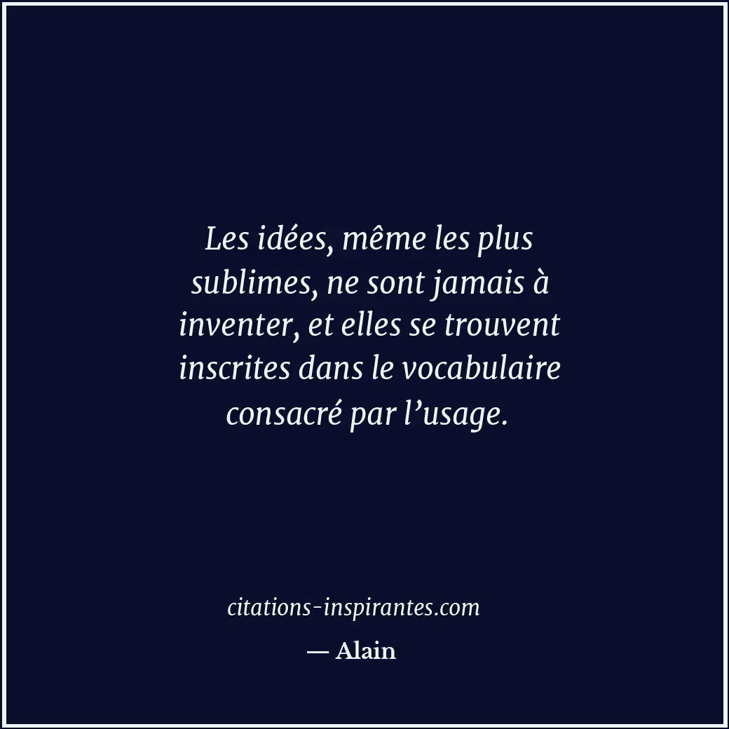 Citation de Alain