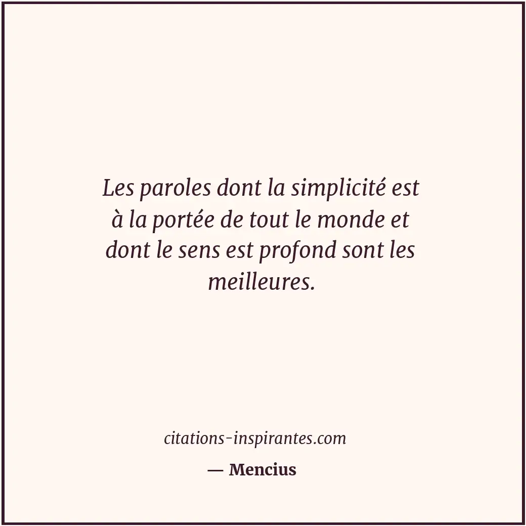 Citation de Mencius