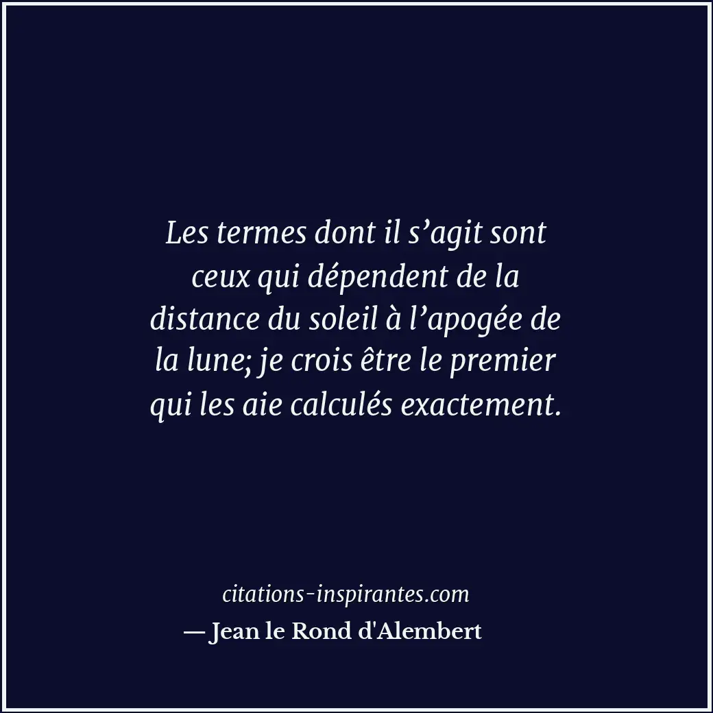 Citation de Jean le Rond d'Alembert