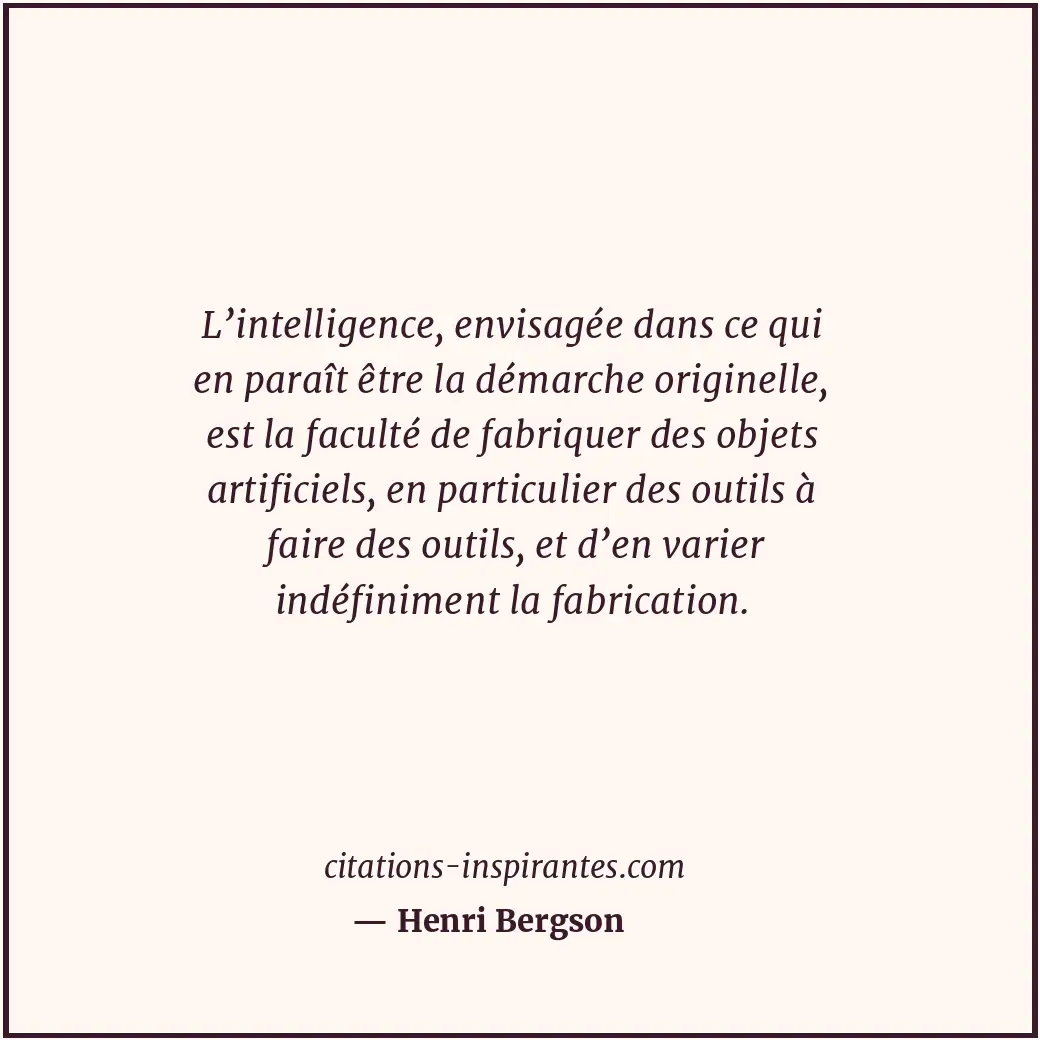 Citation de Henri Bergson