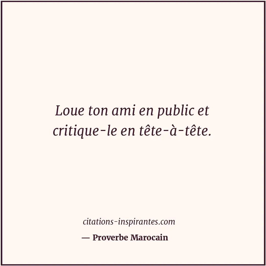 Citation de Proverbe Marocain