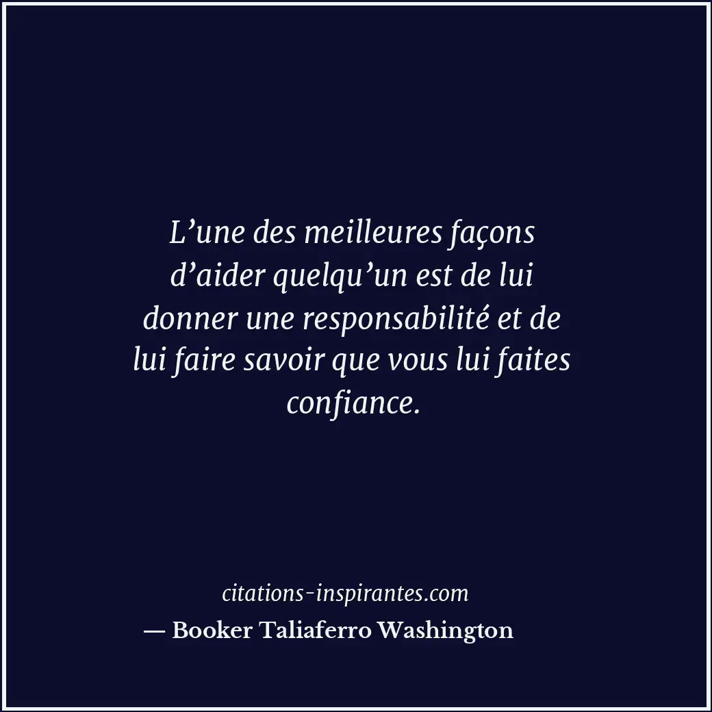 Citation de Booker Taliaferro Washington