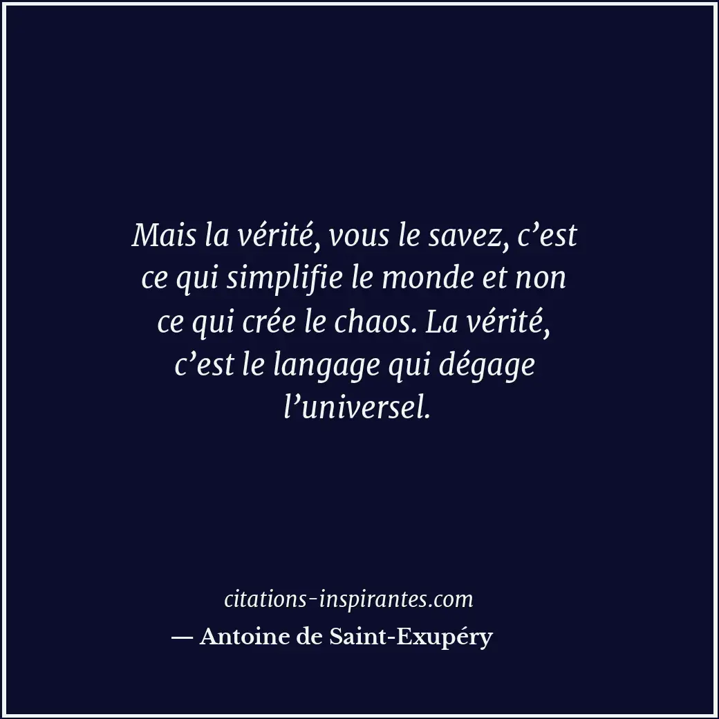 Citation de Antoine de Saint-Exupéry