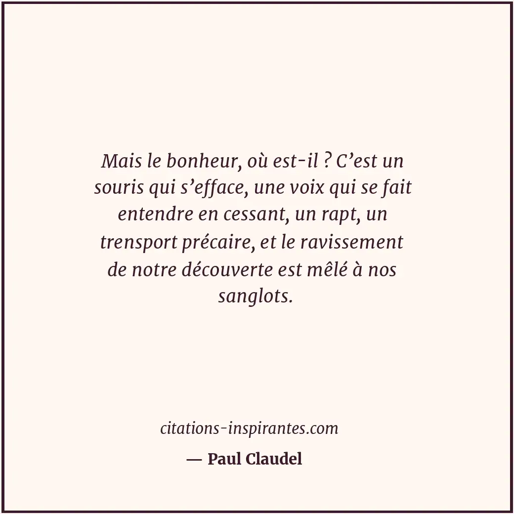 Citation de Paul Claudel