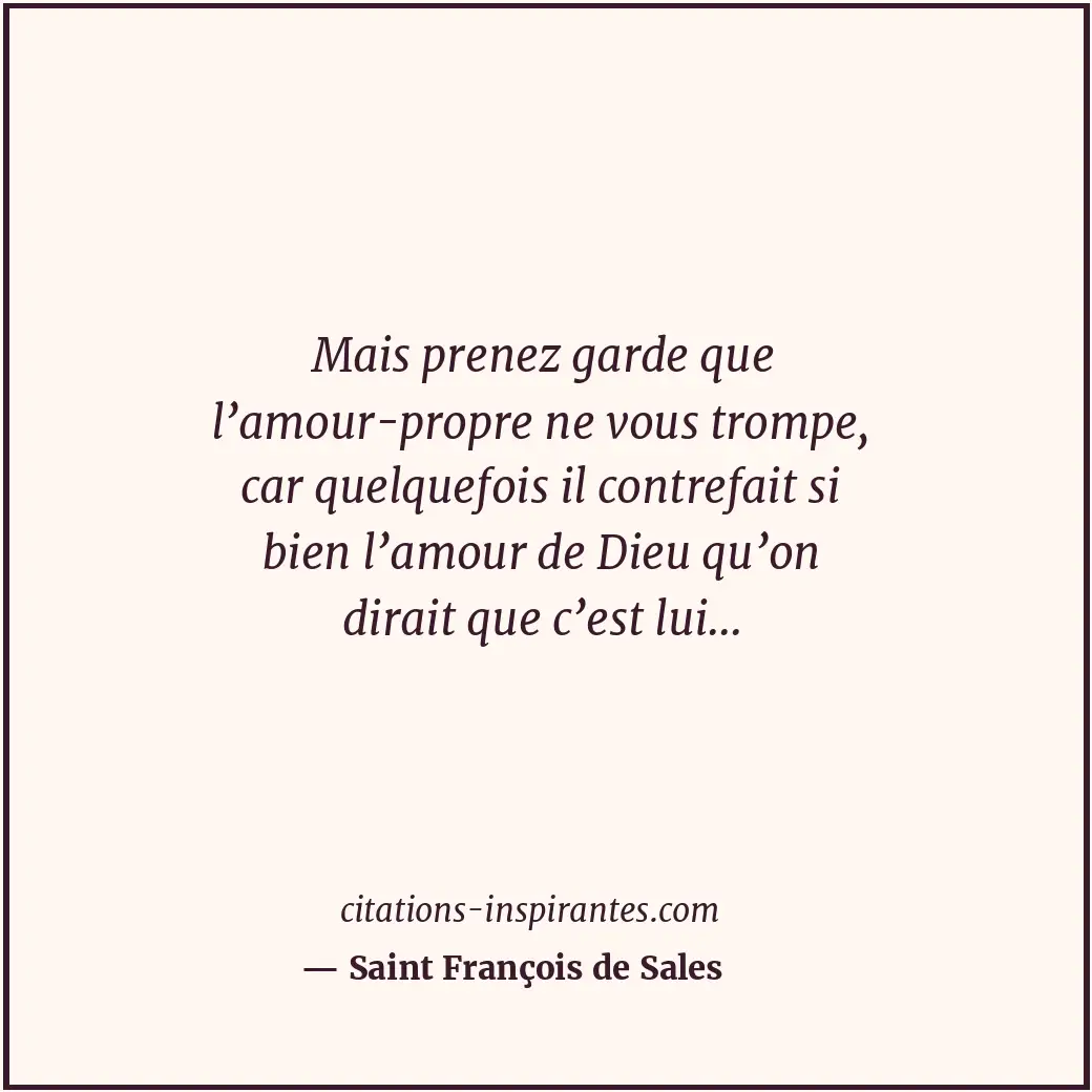 Citation de Saint François de Sales