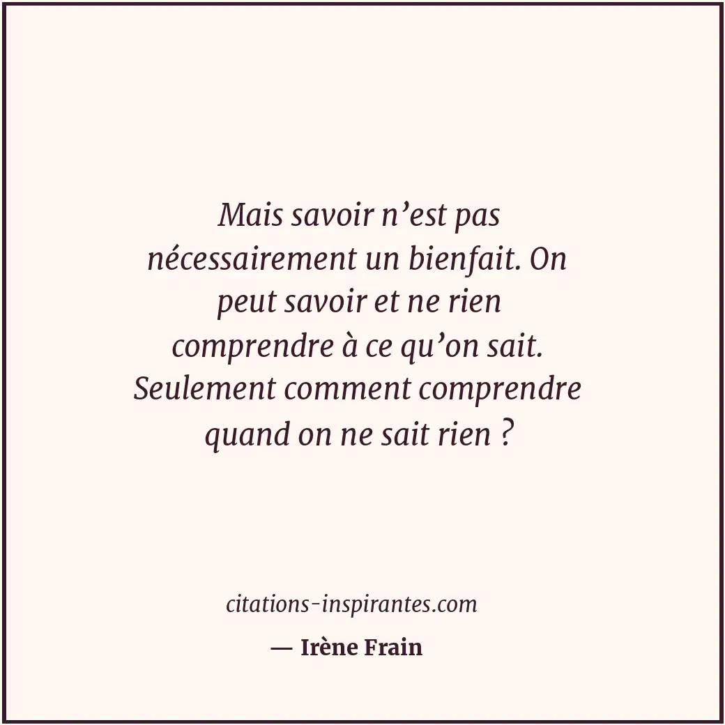 Citation de Irène Frain