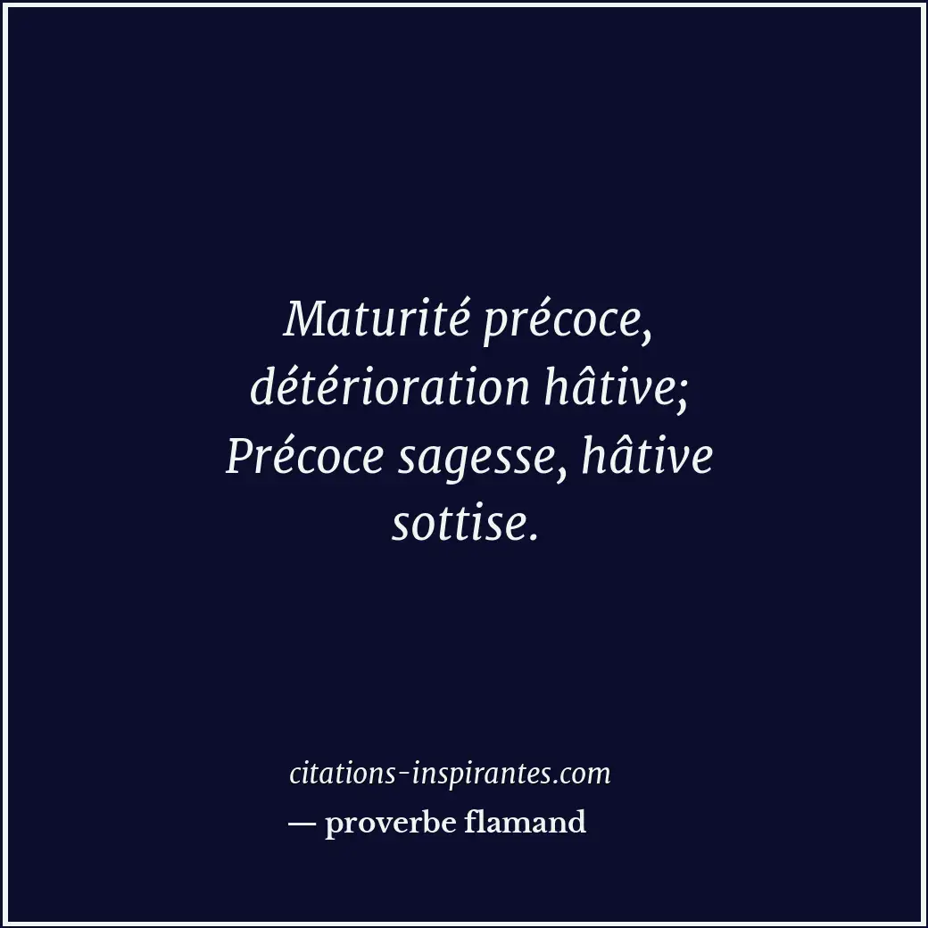 Citation de proverbe flamand