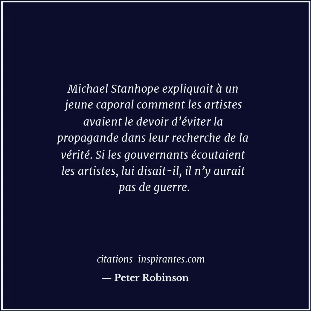 Citation de Peter Robinson