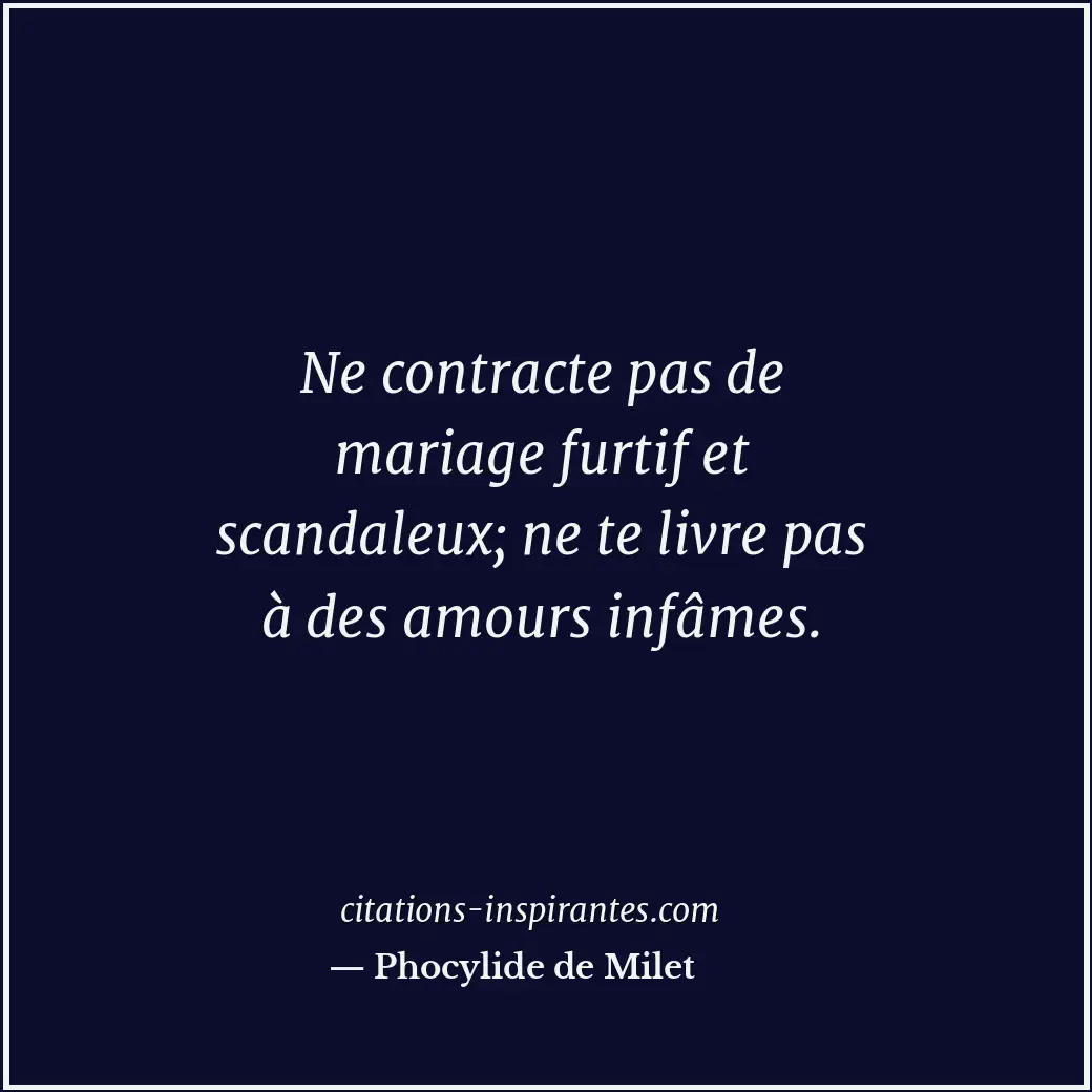 Citation de Phocylide de Milet