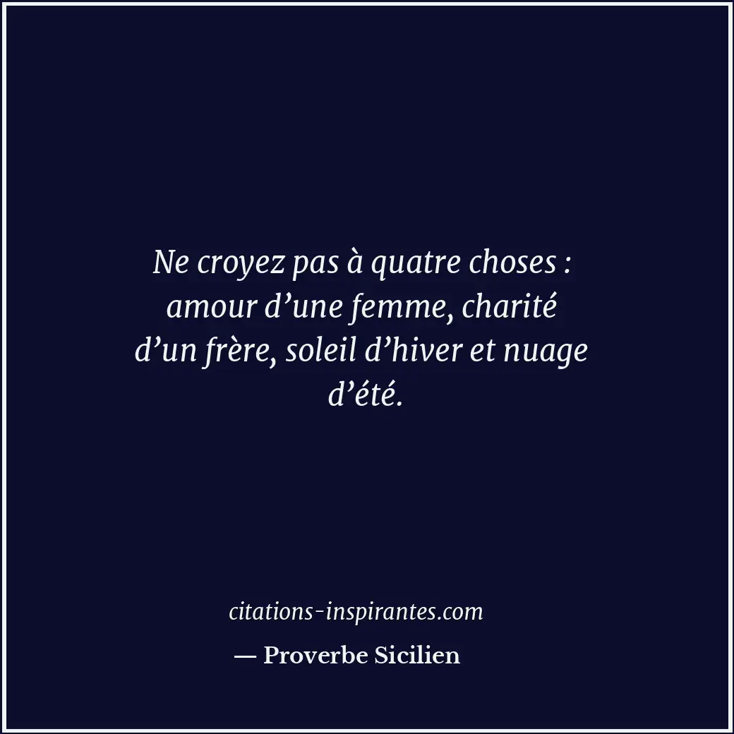 Citation de Proverbe Sicilien
