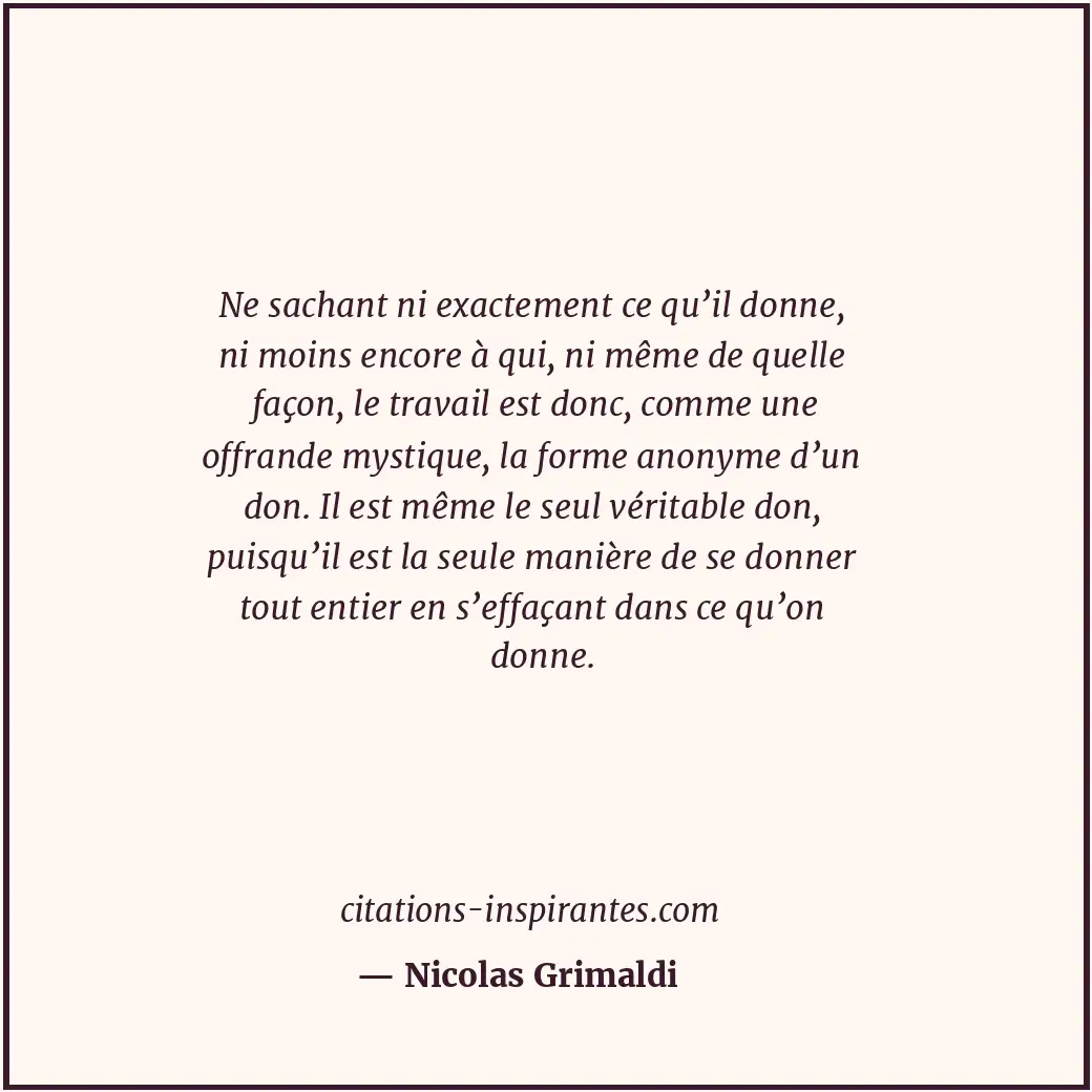 Citation de Nicolas Grimaldi
