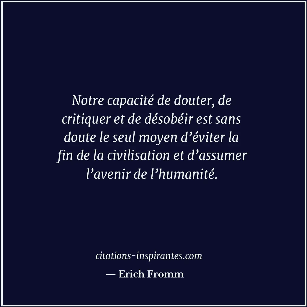 Citation de Erich Fromm