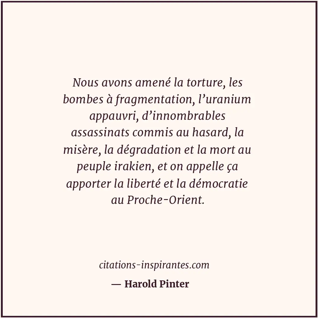 Citation de Harold Pinter