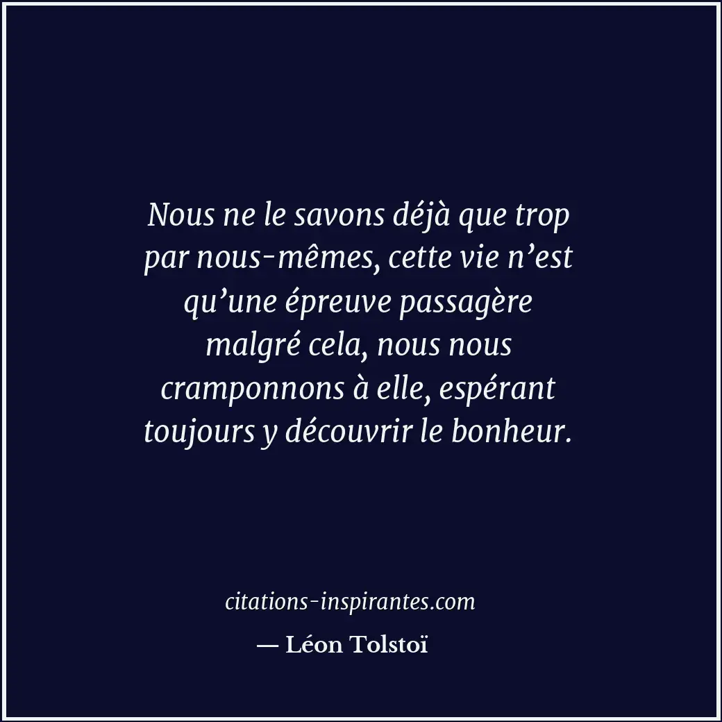 Citation de Léon Tolstoï