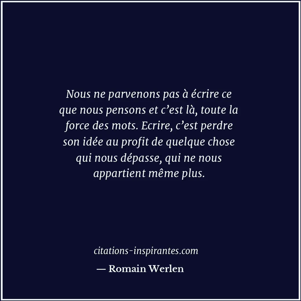 Citation de Romain Werlen