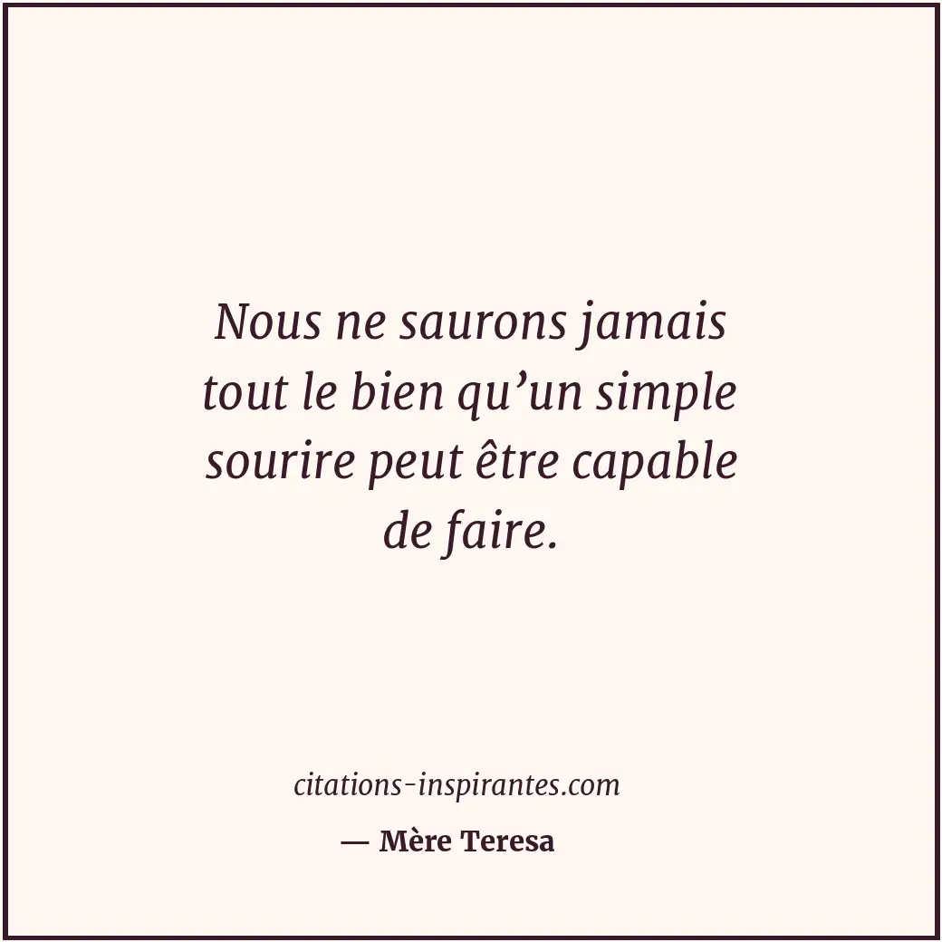 Citation de Mère Teresa