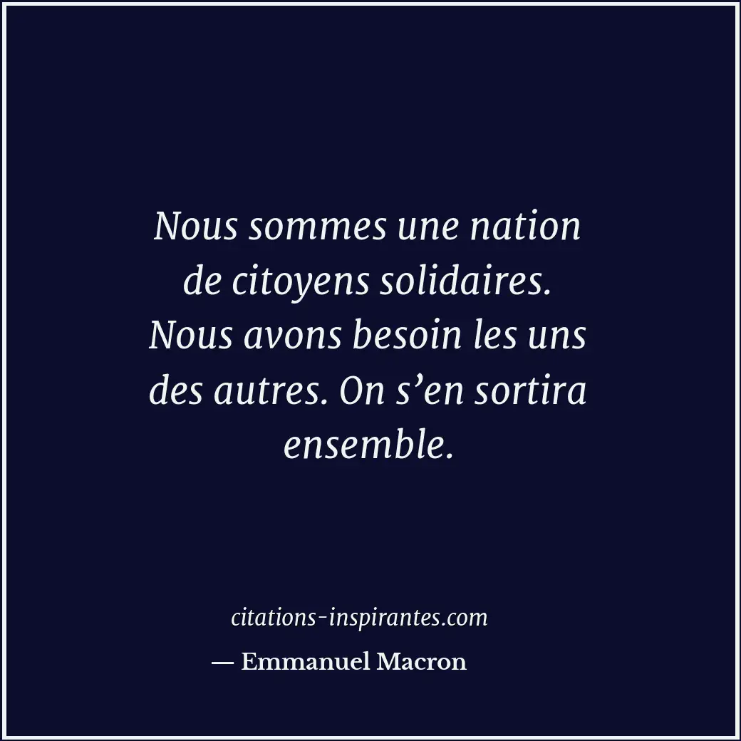 Citation de Emmanuel Macron