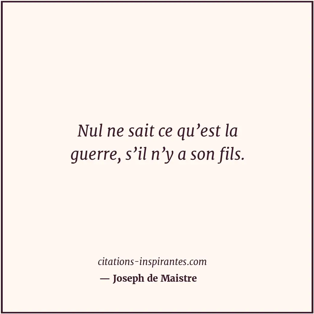 Citation de Joseph de Maistre