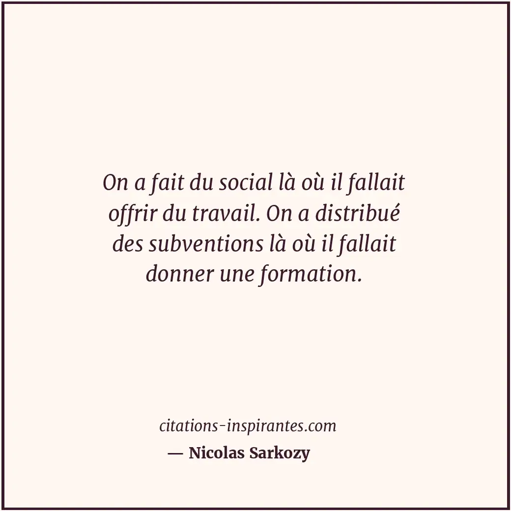 Citation de Nicolas Sarkozy