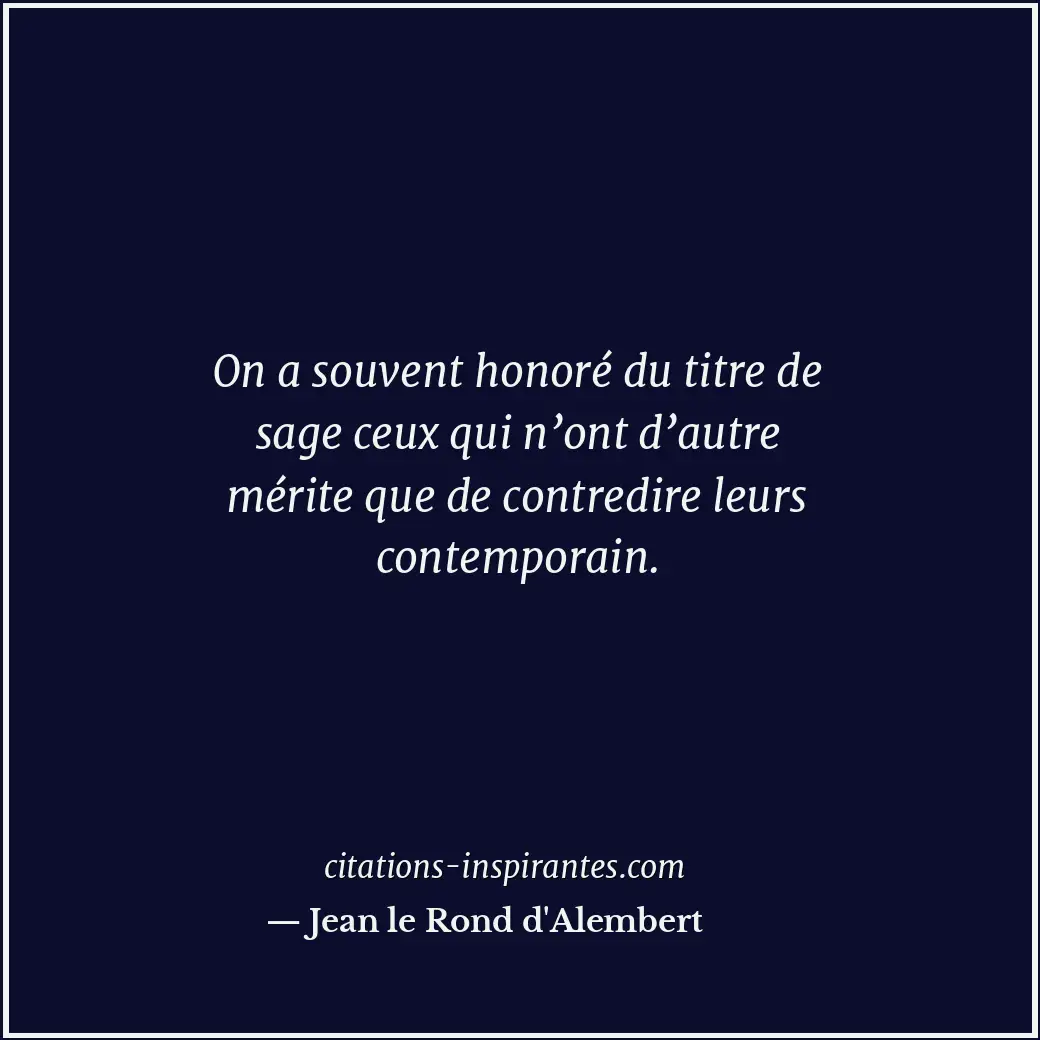 Citation de Jean le Rond d'Alembert