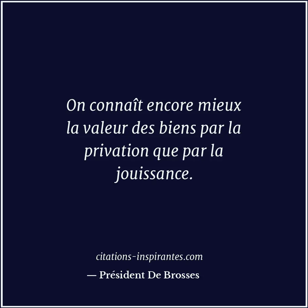 Citation de Président De Brosses