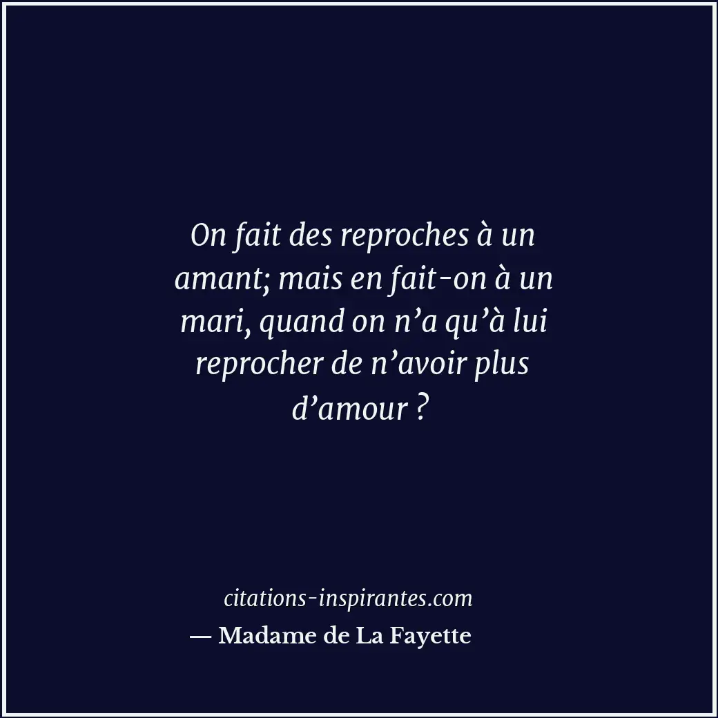Citation de Madame de La Fayette